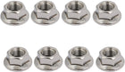 8pcs M10 x 1mm Pitch Metric Fine Thread 304 Stainless Steel Hex Flange Nut