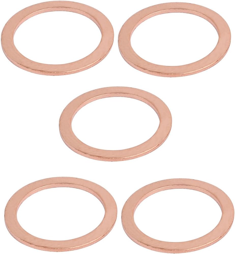 5pcs 27mmx35mmx1.5mm Copper Flat Ring Sealing Crush Washer Gasket