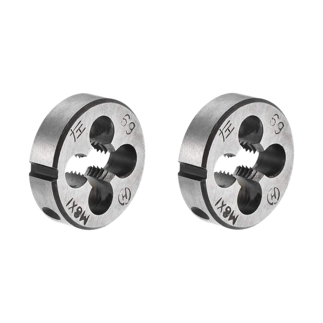 M8 X 1 Metric Round Die, Machine Thread Left Hand Threading Die, Alloy Tool Steel Screw Thread Cutting Die, 2pcs