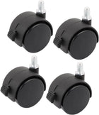 2-inch Twin Nylon Wheel M10 Threaded Stem Connector Brake Swivel Caster 4pcs