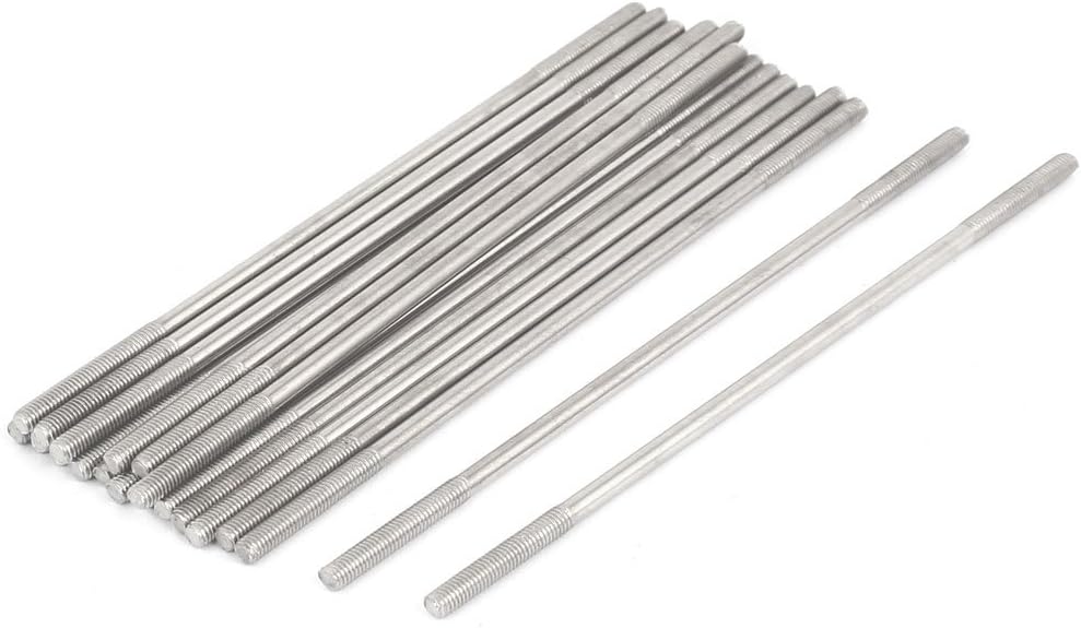 M3x100mm 304 Stainless Steel Double End Threaded Stud Screw Bolt 20pcs