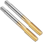 2pcs Straight Flute Thread Taps, M8 x 1.25 Metric Titanium Coated Screw Threading Tapping Tool Thread Milling Machine Taps, High-Speed Steel 6542 (HSS 6542)