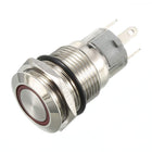 a11072700ux0207 Red LED Light 16 mm 12V Stainless STEEL Switch Momentary Push Button 5 Pin Spdt, 0.75" Width, 1.5" Length