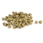 M3x4mm Threaded Round Metal Knurl Thread Insert Nuts Brass Tone 100Pcs
