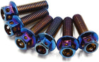6pcs Colorful M6 Motorcycle Titanium Alloy Hexagon Bolts Fastener Clips Screws