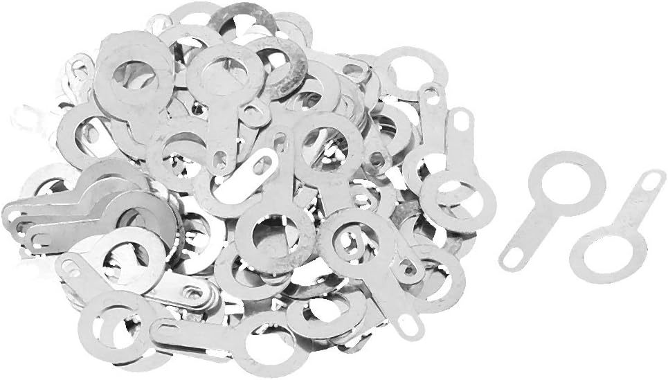 M5.2 Lug Plate Solder Ring Terminal Connector Crimp Silver Tone 100pcs