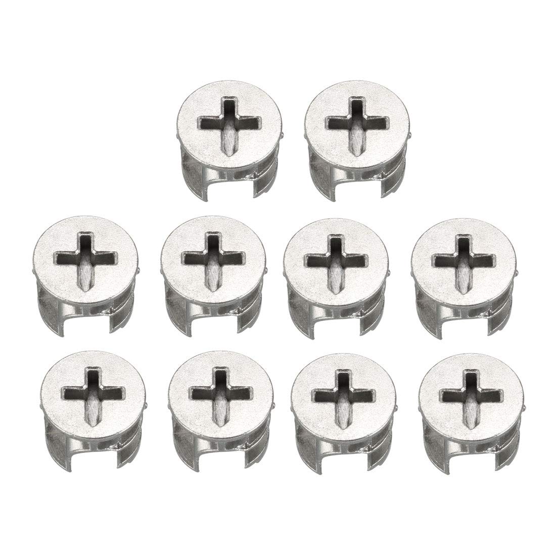 10 Pcs Furniture Cam Lock Nut Connectors Fittings 15x12mm for Cabinet Drawer Wardrobe Panel Connecting