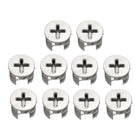10 Pcs Furniture Cam Lock Nut Connectors Fittings 15x12mm for Cabinet Drawer Wardrobe Panel Connecting
