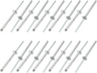 20 Pcs 4mm x 40mm Aluminum/Steel Open End Blind Rivets