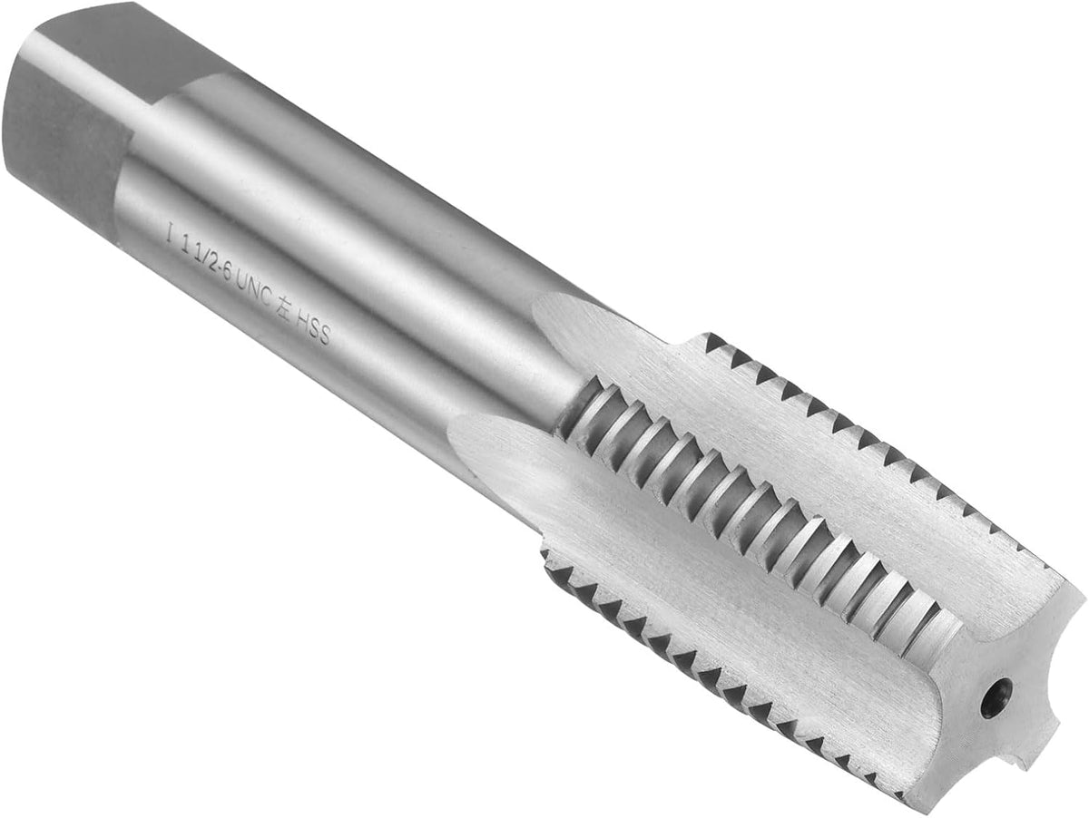 Hand Taper Tap 1-1/2"-6 UNC 2B Left Hand Thread Taper Style Taps Straight Flute Screw Tapping Threading Tool High Speed Steel HSS6542