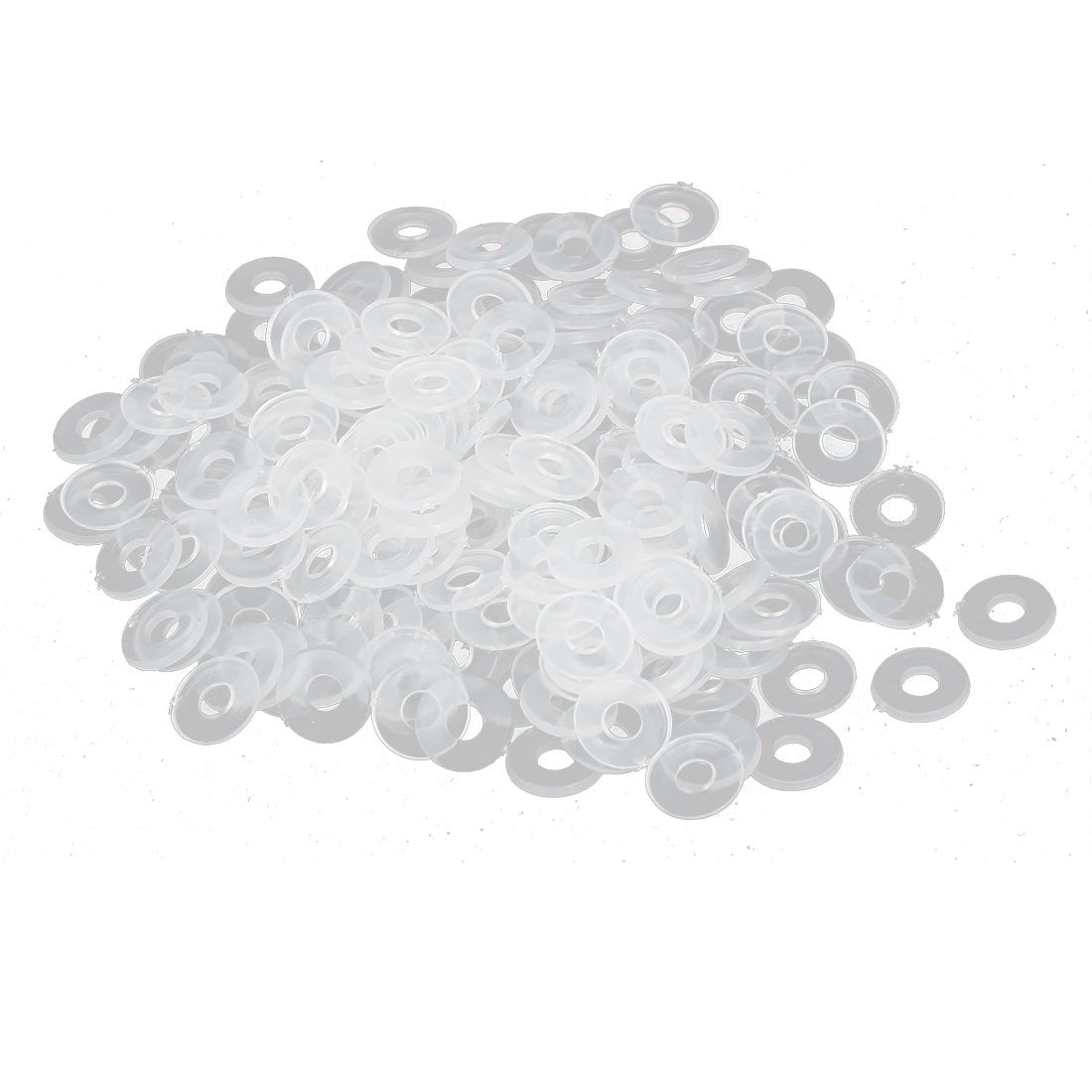 Plastic Flat Washers 8mm OD 3mm ID 1mm Thickness Sealing Gasket for Faucet Pipe Water Hose, White, Pack of 200
