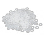 Plastic Flat Washers 8mm OD 3mm ID 1mm Thickness Sealing Gasket for Faucet Pipe Water Hose, White, Pack of 200