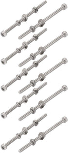 10Pcs M3x60mm 304 Stainless Steel Knurled Hex Socket Head Bolt Nut Set w Washer