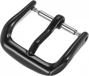 Båndhake erstatning, 316 rostfritt stål polert PVD skinn, svart for 14mm bredde armbånd