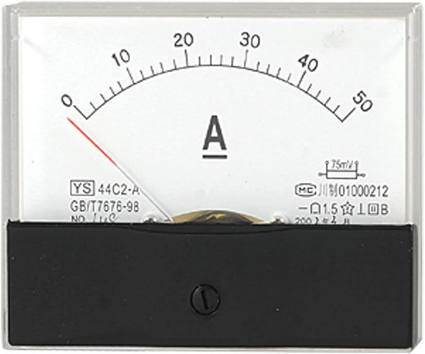 Analog Current Panel Meter DC 0-50A 44C2 Ammeter for Automotive Circuit Testing Charging Battery Ampere Tester Gauge Pack of 1
