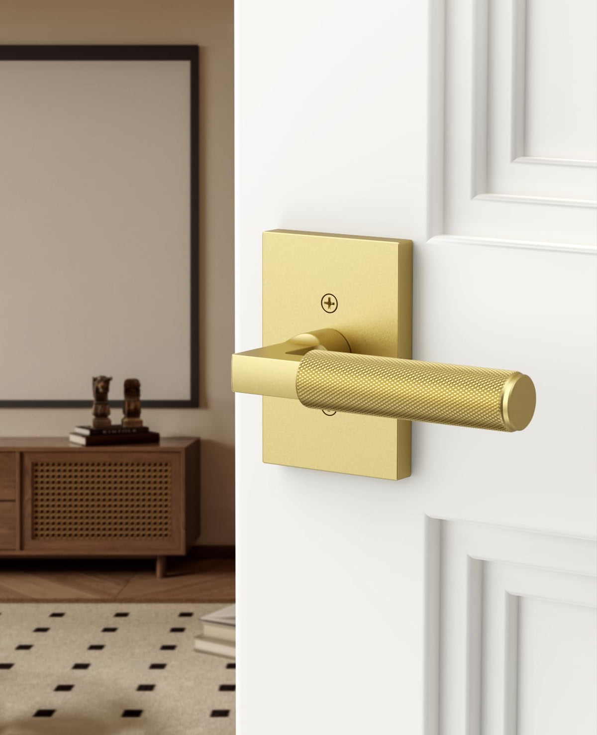 LinkMejor 2 Pack Manșoane Interioare de Ușă Fals Brăzdată Aur