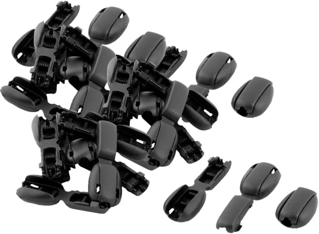 LinkMejor Plastic Single Hole Clothes Sliding Glide Cord Rope Lock Stopper Fastener Buckle 30pcs