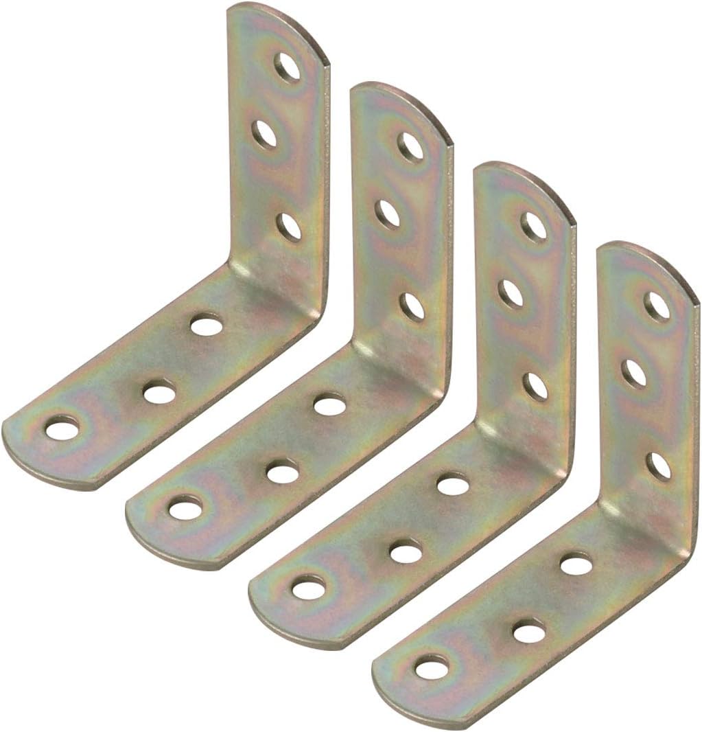 4pcs Angle Bracket Metal 60x60mm Corner Fastener L Shaped Right Angle Bracket Corner Protector Shelf Support for Furniture
