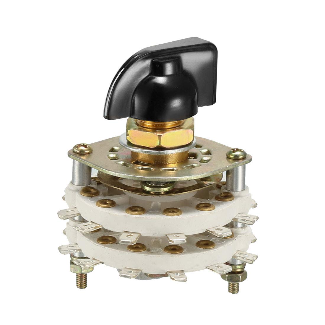 4P5T 4 Pole 5 Position 2 Deck Band Channel Rotary Switch Selector with Plastic Knob