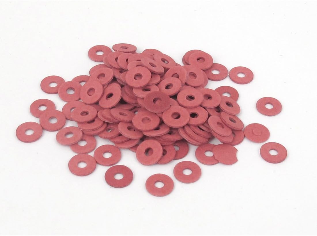 2mmx6mmx0.8mm Fiber Motherboard Insulating Washers Spacer Red 100pcs