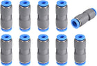 Straight Push to Connector Reducer Fitting 8mm to 6mm Quick Release Pneumatic Connector Plastic Union Pipe Tube Fitting Grey 10Pcs