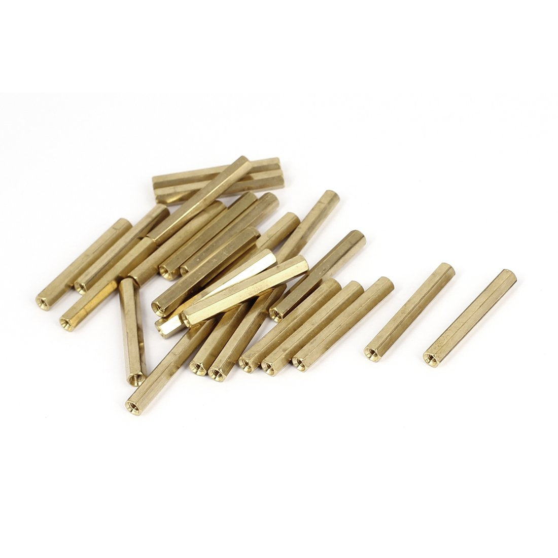 M3 x 35mm Female Threaded Brass Hex Standoff Spacer Nut 25pcs