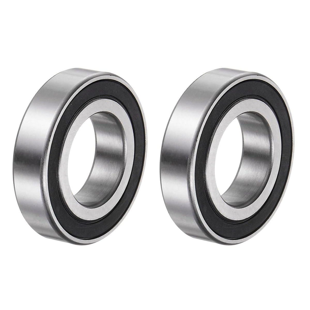 R18-2RS Deep Groove Ball Bearing, 2pcs 1 1/8" x 2 1/8" x 1/2" Chrome Steel P0 Double Rubber Sealed Bearing