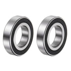 R18-2RS Deep Groove Ball Bearing, 2pcs 1 1/8" x 2 1/8" x 1/2" Chrome Steel P0 Double Rubber Sealed Bearing