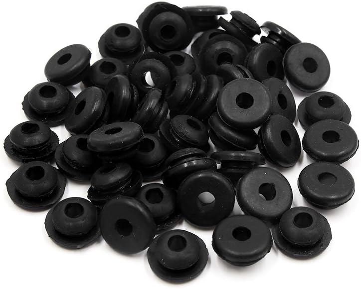 40pcs 6mm Hole Diameter Black Rubber Shock Absorber Bushings for Car Motorcycle