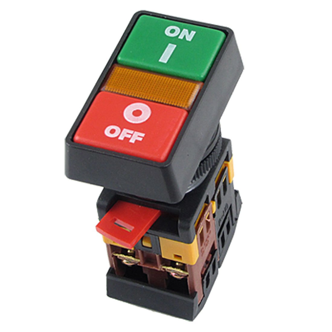 A11083100ux0124 on Off Start Stop Push Button with Light Indicator Momentary Switch, Red/Green Power