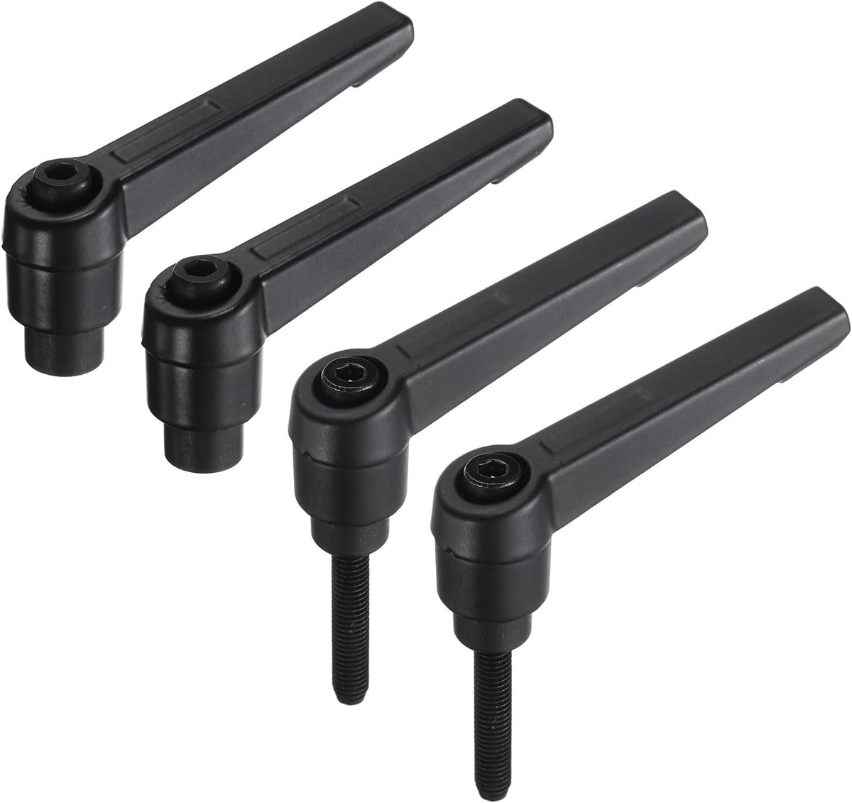 4pcs Clamping Lever Adjustable Handle Set Metric M5 x 25mm Male & M5 Female Thread Level Handles Hand Stud Knobs Quick Release Black for Lathe Machinery