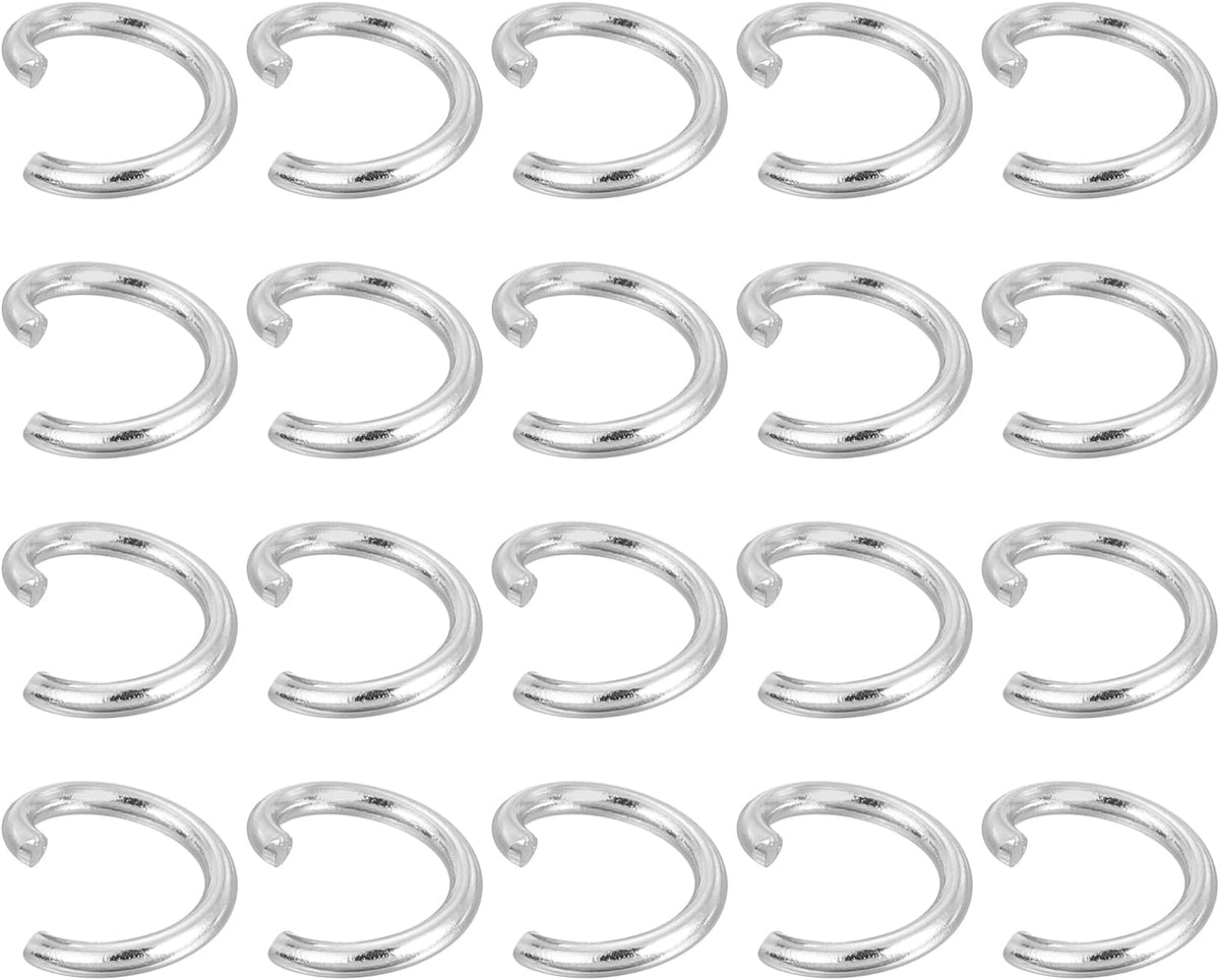LinkMejor 100Pcs Open Jump Rings, 8mm 316 Stainless Steel O Rings, Split Rings Circle Clasp Connecting Rings for Jewelry Making Supplies Necklace Repair, Silver