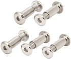 M6x20mm Male Thread Cabinet Hex Socket Head Screw Post Silver Tone 5pcs