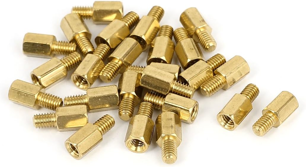 M4x8+6mm Female/Male Thread Brass Hex Standoff Pillar Rod Spacer 25pcs