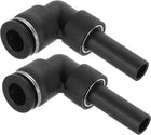 2Pcs Push to Connect Tube Fitting, 3/8" Tube OD x 3/8" Stem OD Elbow Fitting with Plug-In Stem for Hydraulic and Pneumatic Systems