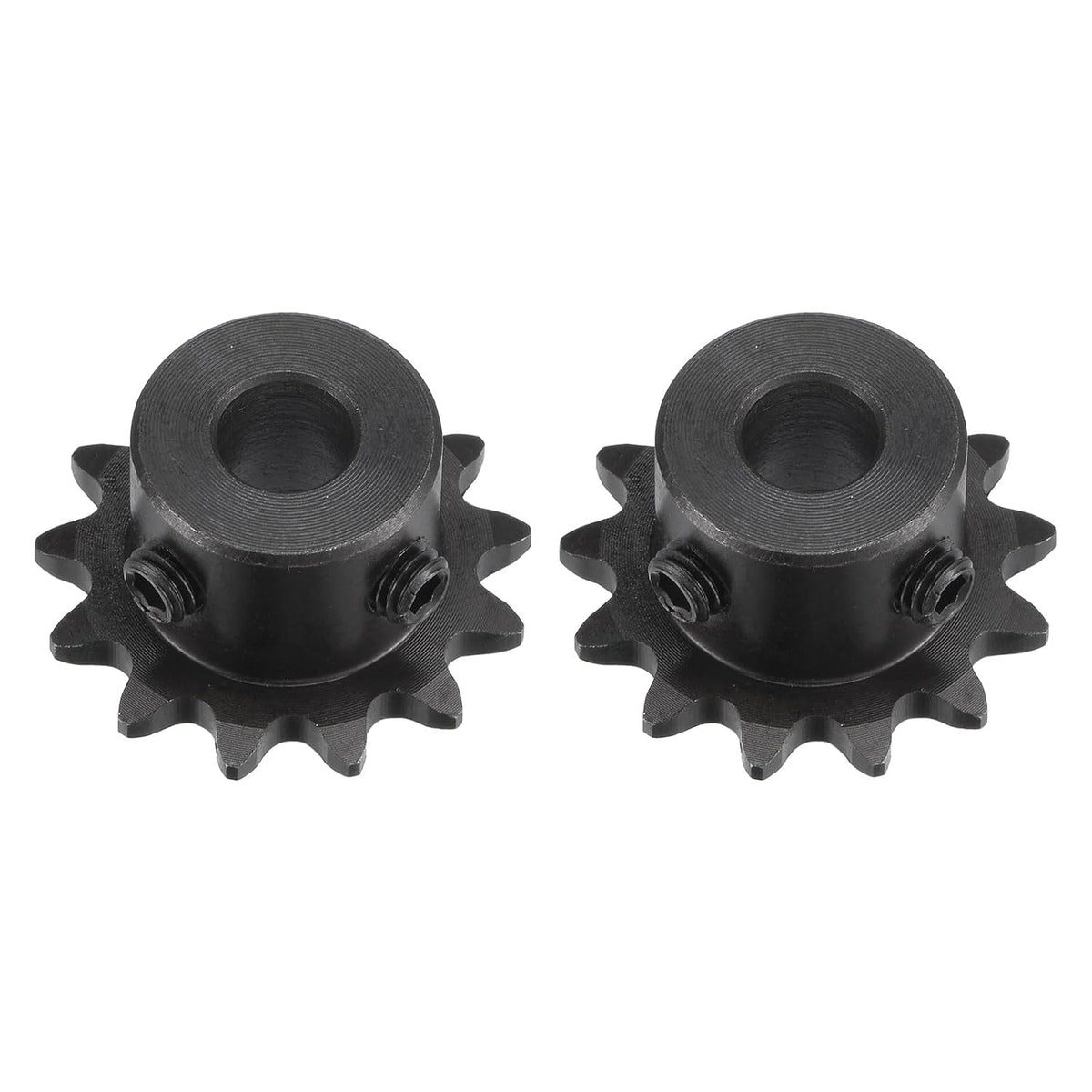 #25 Chain Roller Sprocket, 8mm Bore 1/4" Pitch 13 Tooth Single Strand Chain Sprocket, C45 Carbon Steel 25 Roller Chain Sprocket with Set Screws for ISO 04C Chain, 2Pcs