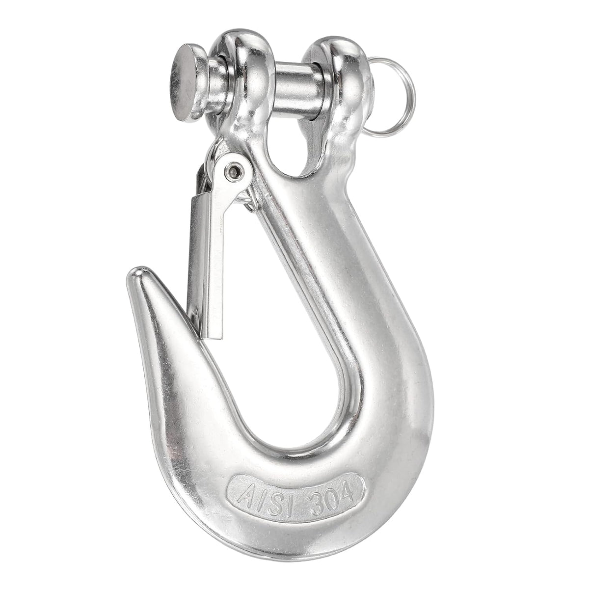 Chain Grab Hook, 2000lbs 3/8" Heavy Duty 304 Stainless Steel Swivel Slip Snap Hooks Lifting Hook Hardware with Latch, Silver