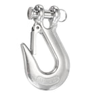 Chain Grab Hook, 2000lbs 3/8" Heavy Duty 304 Stainless Steel Swivel Slip Snap Hooks Lifting Hook Hardware with Latch, Silver