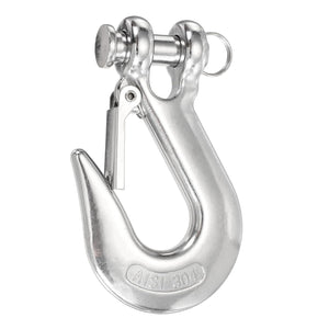 Chain Grab Hook, 2000lbs 3/8" Heavy Duty 304 Stainless Steel Swivel Slip Snap Hooks Lifting Hook Hardware with Latch, Silver