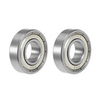 R8ZZ Deep Groove Ball Bearing 1/2"x1-1/8"x5/16" Double Shielded Chrome Bearings 2-Pack