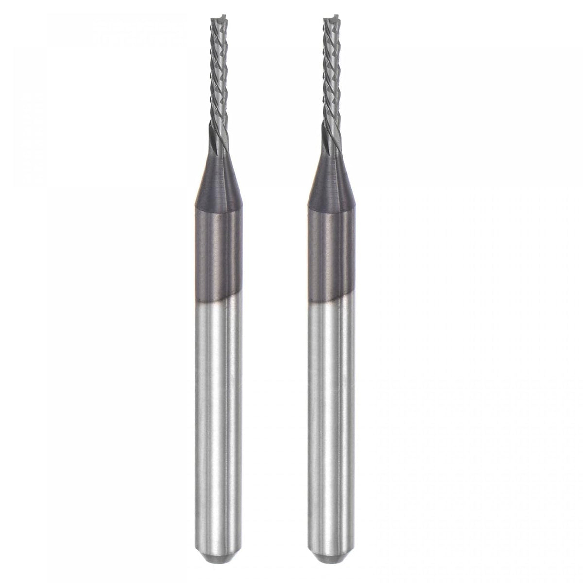 End Mill CNC Router Bits, 1.2mm x 8mm 1/8" Shank Diamond Film Coated Carbide Engraving Bit Milling Cutter Left Hand for PCB Plastic Fiber Wood 2pcs