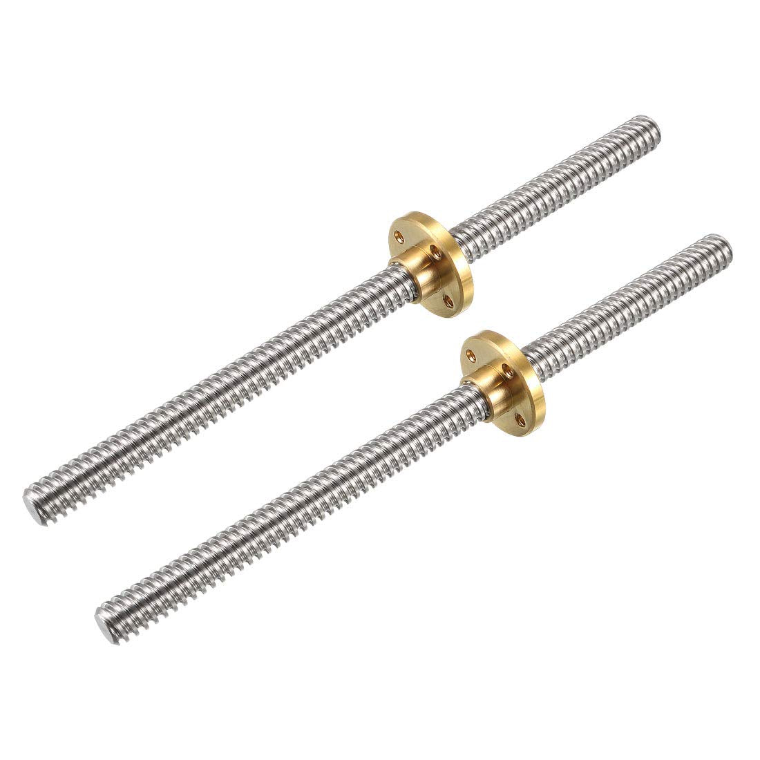 150mm Length T8 8mm Dia Lead Screw Rod,4 Lead Stainless Steel Lead Screw Rod with Copper Nut Trapezoidal Thread for 3D Printer Z Axis2pcs
