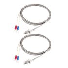 K Type Thermocouple Temperature Sensors M8 Thread Probe with 2M/6.6Ft Wire 2pcs