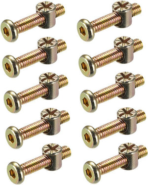 M6 x 30mm Furniture Bolts Nut Set Hex Socket Screw with Barrel Nuts Phillips-Slotted Zinc Plated 20 Sets