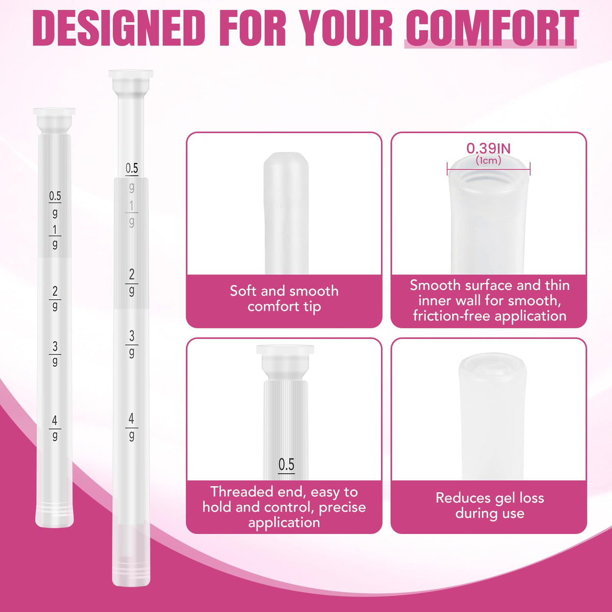 Aplicador de Supositorios Vaginales LinkMejor 30Pk, Envueltos Individualmente, Punta Suave