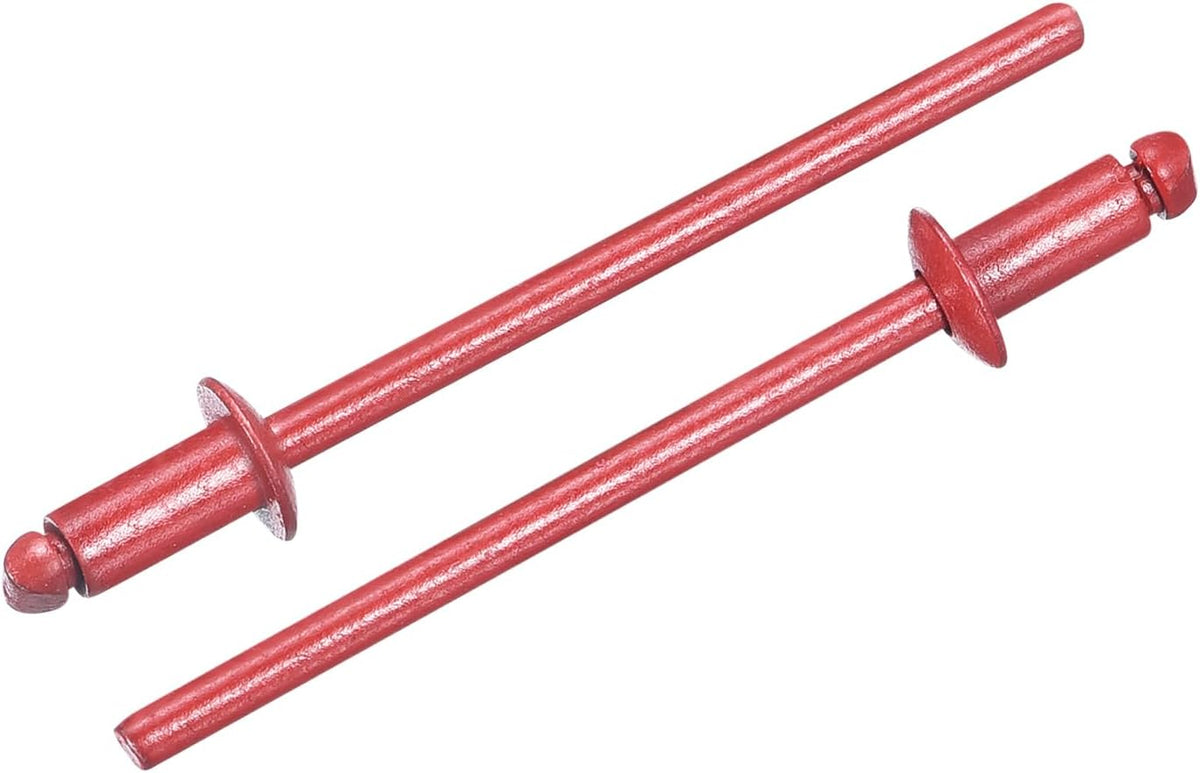 50Pcs 1/8"x1/4" Aluminum Dome-Head Blind Rivets, Open-End Type Blind Rivets for DIY, Sheet Metal, Automotive Repairs, Furniture, Boat, and Duct Work (Red)