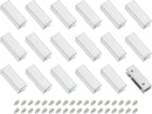 18Pcs Metal Belt Buckle End Tips, 0.98" Wide Rectangle Webbing Zipper Tips Clip Buckles with Screws for DIY Sewing Craft Purse Belt Repair, Silver