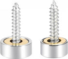 10mm and 12mm Polished Stainless Steel Mirror Screws, Decorative Cap Cover Nails 16pcs