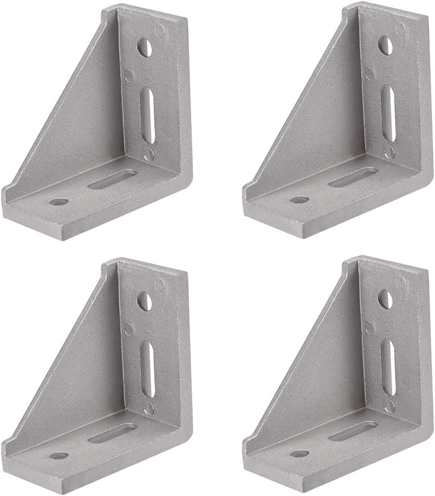 Corner Bracket Gusset, 80mm x 80mm for 4040 Series Aluminum Extrusion Profile, 4 Pcs (Silver)