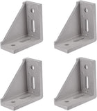 Corner Bracket Gusset, 80mm x 80mm for 4040 Series Aluminum Extrusion Profile, 4 Pcs (Silver)